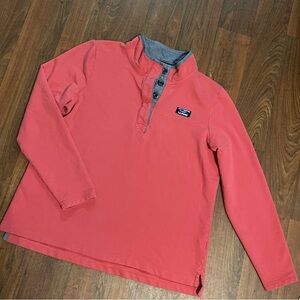 L.L. Bean Soft Cotton Rugby Style Shirt Size Large Salmon